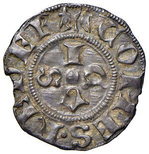 reverse: Gubbio. Federico di Montefeltro (1444-1482). Bolognino AG gr. 0,94. CNI 1. Cavicchi 7. Piccola mancanza del tondello, altrimenti migliore di BB