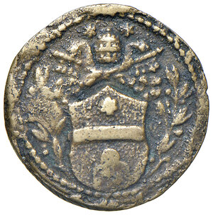 obverse: Clemente XI (1700-1721). Peso monetale dello zecchino e ungaro AE gr. 3,40. Mazza 411 L. Raro. BB