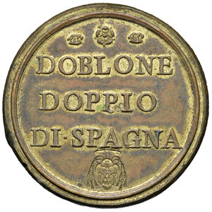 reverse: Innocenzo XIII (1721-1724). Peso monetale dell 8 scudi d oro AE gr. 26,84. Mazza 429 V. Raro. Migliore di BB