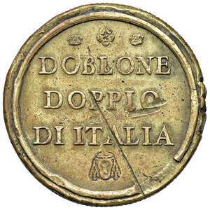 reverse: Innocenzo XIII (1721-1724). Peso monetale dell 8 scudi d oro AE gr. 26,10. Mazza 433 S. Raro. Taglio al rov., altrimenti buon BB