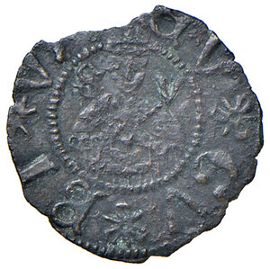 reverse: Gubbio. Federico di Montefeltro (1444-1482). Picciolo AG gr. 0,36. CNI 17 var. Cavicchi 10. Molto raro. Tondello irregolare, BB