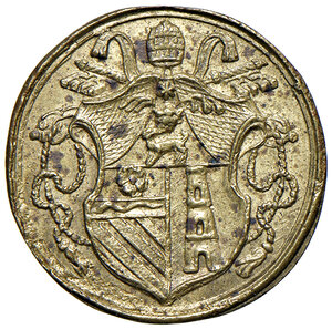 obverse: Benedetto XIII (1724-1730). Peso monetale dello zecchino romano AE gr. 3,44. Mazza 495 W. Raro. SPL