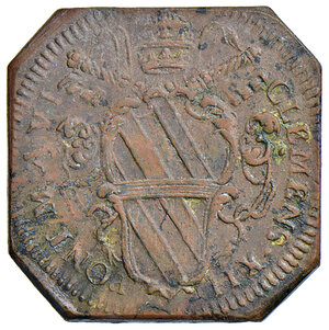 obverse: Clemente XII (1730-1740). Peso monetale della lisbonina AE gr. 10,55. Mazza 519 V. Molto raro. Buon BB