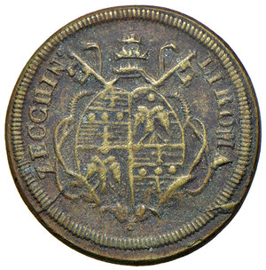 obverse: Pio VI (1775-1799). Peso monetale dello zecchino romano AE gr. 3,42. Mazza 633 var. BB