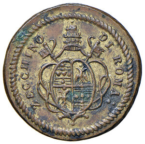 obverse: Pio VI (1775-1799). Peso monetale dello zecchino romano AE gr. 3,42. Mazza 634. Buon BB
