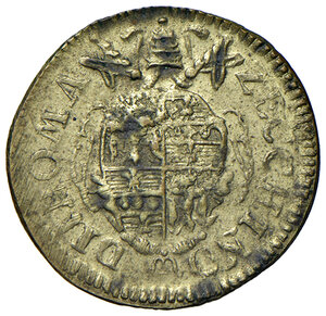 obverse: Pio VI (1775-1799). Peso monetale dello zecchino romano AE gr. 3,46. Mazza 635 var. Buon BB