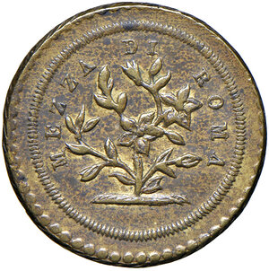 obverse: Pio VI (1775-1799). Peso monetale della mezza doppia romana AE gr. 2,74. Mazza 919. q.SPL