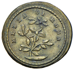 obverse: Pio VI (1775-1799). Peso monetale della mezza doppia romana AE gr. 2,76. Mazza 920 var. q.SPL