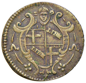 obverse: Pesi monetali bolognesi. Da Clemente XII (1730-1740) a Pio VI (1775-1799). Peso del mezzo zecchino romano AE gr. 1,69. Mazza 548. Raro. Buon BB