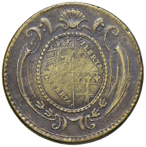 obverse: Pesi monetali bolognesi. Pio VI (1775-1799). Peso del 4 doppie AE gr. 21,25. Mazza 680. Raro. BB