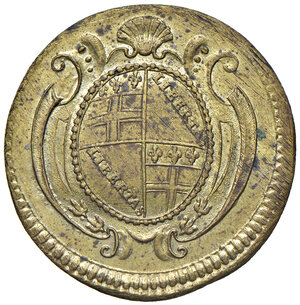 obverse: Pesi monetali bolognesi. Pio VI (1775-1799). Peso monetale del 2 doppie romano e bolognese da 60 paoli AE gr. 10,94. Mazza 685. Raro. SPL