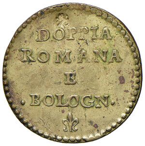 reverse: Pesi monetali bolognesi. Pio VI (1775-1799). Peso monetale della doppia romana e bolognese AE gr. 5,43. Mazza 697. Raro. q.SPL