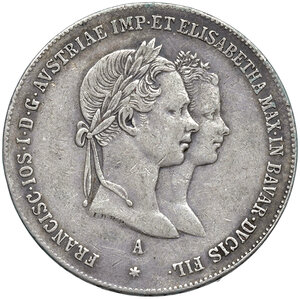 obverse: Austria. Francesco Giuseppe I d Asburgo-Lorena (1848-1916). Gulden 1854 AG. Fruwald 1908. Buon BB