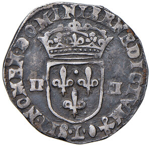 reverse: Francia. Enrico IV (1589-1610). Quarto di scudo 1607 AG gr. 9,46. Duplessy 1328. BB
