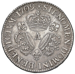 reverse: Francia. Luigi XIV (1643-1715). Scudo 1709-A (Parigi) AG gr. 30,48. Duplessy 1568. Davenport 1324. BB