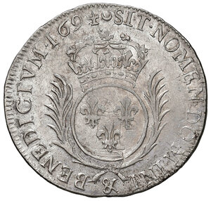 reverse: Francia. Luigi XIV (1643-1715). Mezzo scudo 1694-& (Aix-en-Provence) AG gr. 13,47. Duplessy 1521a. MB/BB
