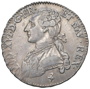 obverse: Francia. Luigi XVI (1774-1792). Mezzo scudo 1790-A (Parigi) AG gr. 14,72. Gadoury 355. BB