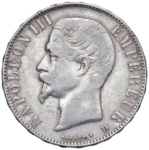 obverse: Francia. Napoleone III imperatore (1852-1870). Da 5 franchi 1856-D (Lione) AG. Gadoury 734. BB