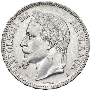 obverse: Francia. Napoleone III imperatore (1852-1870). Da 5 franchi 1868-A (Parigi) AG. Gadoury 739. Segnetti al dr., altrimenti SPL/q.SPL