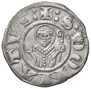 reverse: Arezzo. Repubblica (sec. XIII). Grosso da 12 denari dopo il 1250 AG gr. 1,26. MIR 8. Raro. BB
