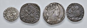 obverse: Aquila. Secc. XIV-XV. Lotto di quattro (4) monete in argento e rame. Da q. BB a BB
