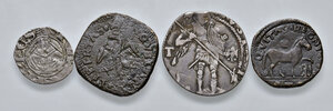 reverse: Aquila. Secc. XIV-XV. Lotto di quattro (4) monete in argento e rame. Da q. BB a BB