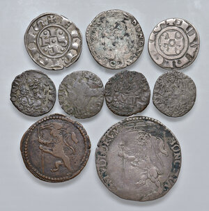 reverse: Bologna. Epoca comunale e pontificia. Lotto di nove (9) monete in argento, mistura e rame. Da MB a migliore di BB