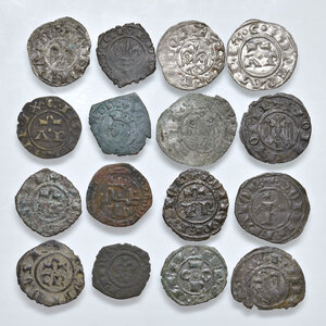 obverse: Brindisi e Messina. Epoca sveva, angioina e aragonese. Lotto di sedici (16) monete in mistura. Da MB a BB