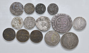 reverse: Genova. Epoca della Repubblica. Lotto di quattordici (14) monete in argento, mistura e rame. Da MB a q.SPL