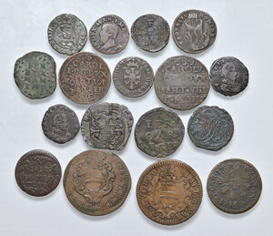 obverse: Mantova. Secc. XV-XVIII. Lotto di diciassette (17) monete in mistura e rame. Da MB a BB