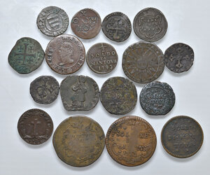 reverse: Mantova. Secc. XV-XVIII. Lotto di diciassette (17) monete in mistura e rame. Da MB a BB