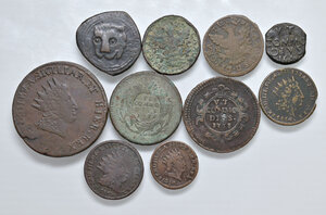 obverse: Palermo. Epoca normanna, spagnola e borbonica. Lotto di dieci (10) monete in rame. Da MB a BB