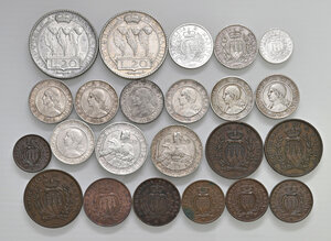 obverse: San Marino. Repubblica. Lotto di ventitre (23) monete in argento e rame di anni e valori diversi. Da BB a FDC
