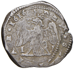 reverse: Messina. Filippo III di Spagna (1598-1621). Da 4 tarì 1616 (sigle I-P) AG gr. 10,44. MIR 345/12. BB