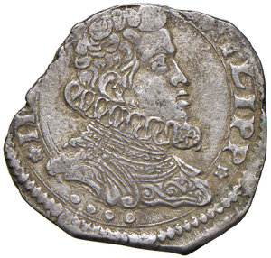obverse: Messina. Filippo IV di Spagna (1621-1665). Da 4 tarì 1646 (sigle IP-MP) AG gr. 10,45. MIR 355/17. Tondello irregolare, altrimenti migliore di BB