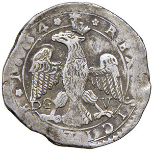reverse: Messina. Filippo IV di Spagna (1621-1665). Da 4 tarì 1664 (sigle DG-V) AG gr. 10,65. MIR 355/37. BB