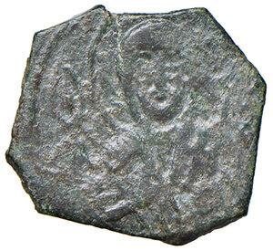 obverse: Bari. Ruggero II (1105-1154). Follaro 1139-1140 AE gr. 1,22. MIR 130. D Andrea Normanni 135. Molto raro. BB