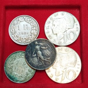 obverse: Lotto 05 monete in argento vari paesi. Conservazioni varie.