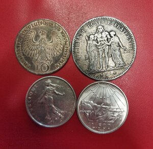 reverse: Lotto 4 monete in argento interessanti, conservazioni varie.