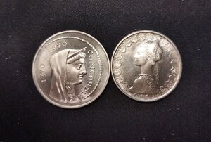 obverse: Italia. Lotto di 2 monete in argento del 1970: Lire 1.000 + Lire 500. Conservazioni come da foto.