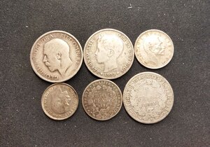 obverse: MONDO. Lotto 06 monete centenarie molto interessanti, in argento. Conservazioni varie.
