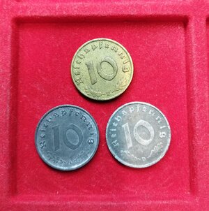 reverse: GERMANIA. Lotto 03 monete WWII. III Reich. Conservazioni varie.