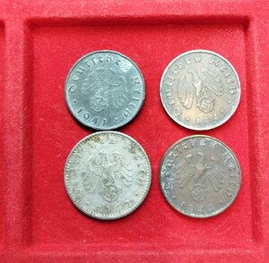 obverse: GERMANIA. Lotto 04 monete WWII. III Reich. Conservazioni varie.