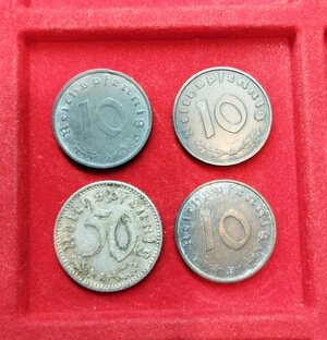 reverse: GERMANIA. Lotto 04 monete WWII. III Reich. Conservazioni varie.