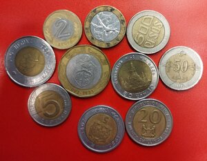 obverse: MONDO. Lotto 10 monete bimetalliche, conservazioni varie.