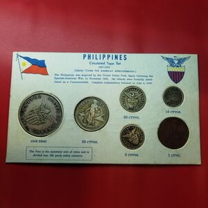 obverse: FILIPPINE. Set con 6 monete circolate dal 1907 al 1934. Molto interessante.