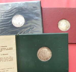 reverse: SAN MARINO. lotto 03 folder con 3 monete argento: Lire 500 del 1975, Lire 500 del 1976, Lire 1.000 del 1977.