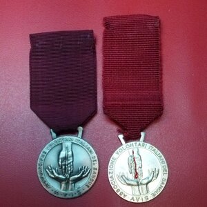 obverse: Lotto 02 medaglie AFIS in argento con nastrino.