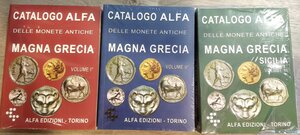 obverse: ALFA Catalogo COMPLETO delle monete antiche Magna Grecia e Sicilia. Volume 1, 2 e 3. Nuovi. 