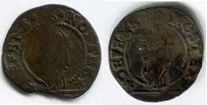 reverse: Lotto di 2 monete della Repubblica di VENEZIA: 1.) Nicolò Sagredo. 12 bagattini del 1675 - 1676. MB. R1; 2.) Alvise Contarini. 12 bagattini del 1676 - 1684. MB. R1;